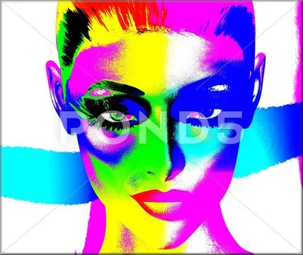 Punk Art, Modern Digital Pop Art Stock Illustration