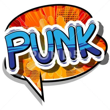 Punk - Comic book word on abstract background. Stock Illustration