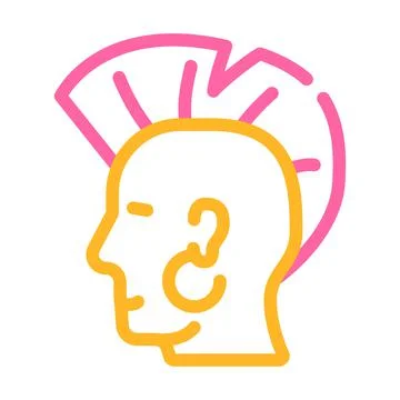 Punk with mohawk color icon vector illustration Stock-Illustration