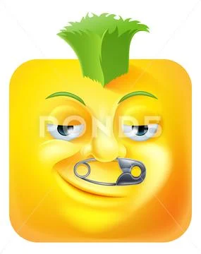 Punk Mohawk Emoji Emoticon Icon Cartoon Character Stock Illustration