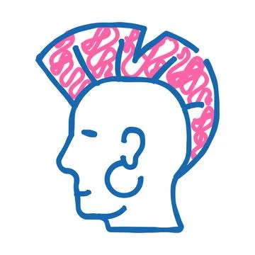 Punk with mohawk icon doodle illustration Stock-Illustration