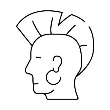 Punk with mohawk line icon vector illustration Stock-Illustration
