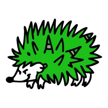 Punk rock hedgehog vector illustration clipart. Simple alternative sticker. Kids Stock Illustration