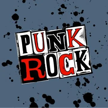 Punk rock set. Punks not dead words and design elements. vector illustration. Ilustración de archivo