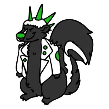 Punk rock skunk with mohawk vector illustration clipart. Simple alternative Stock Illustration