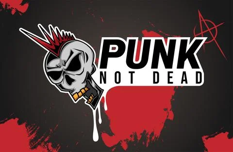 Punk skull vector art for rock music and fashion Illustrazione stock