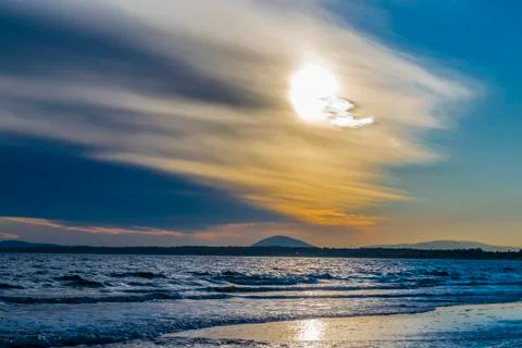 Punta Ballena Beach at Sunset Time, Uruguay Stock-Fotos