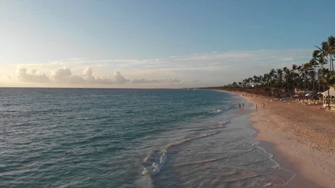 Punta Cana Beach Coastline Stock Footage