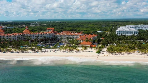 Punta Cana Beach Left to Right Pan Video stock 210545197
