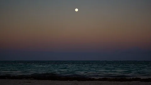 Punta Cana Beach Supermoon Stock Footage 103553728