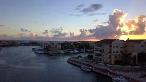 Punta Cana at Dawn Sunset Stock Footage 165615424