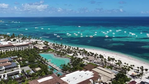 Punta Cana Skyline. Caribbean Skyline. Beach Landscape. Nature Seascape. Video stock 337006752