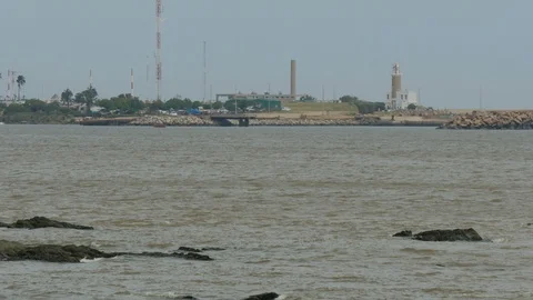 Punta Carretas lighthouse in Montevideo. Stock Footage 87720520
