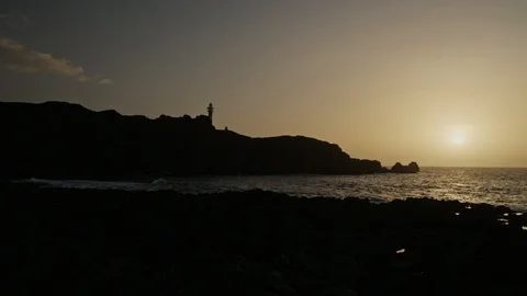 Punta-de-teno-teneriffa-sunset-cliffs-lighthouse-sea-panning Video stock 85475978