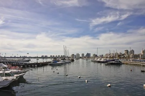 Punta del Este, Beach and Modern City View, Uruguay, South America Stock Photos