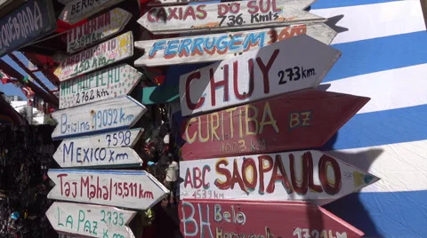 Punta Del Este, Canoa Quebrada shop, signs, Juan Gorlero Avenue, Uruguay Stock-Footage 63490986