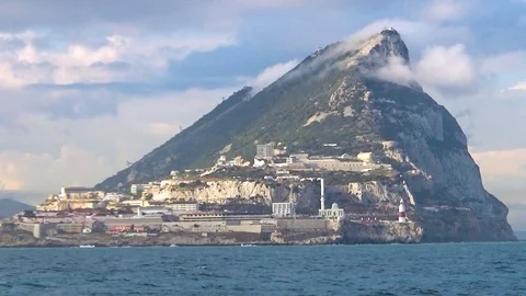 Punta Europa Cape in the southern side of Gibraltar. Stock Footage 112058871