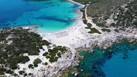 Punta Molentis beach, drone view Villasimius, Sardinia, Italy Video stock 278368086
