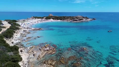 Punta Molentis beach, drone view Villasimius, Sardinia, Italy Video stock 278368339