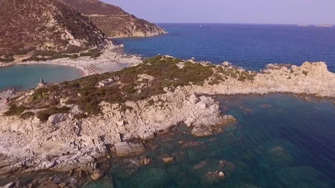 Punta Molentis beach in Sardinia.  Stock Footage 82615312
