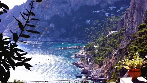Punta Ventroso in the southern coast of Capri Island. Stock Footage 110946300