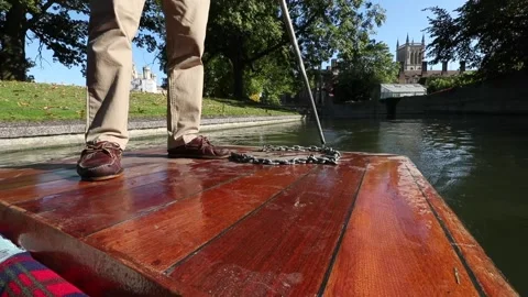 Punting Cambridge Stock Footage 169456188