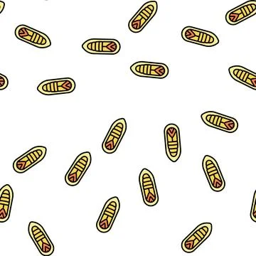 Pupa cocoon silkworm vector seamless pattern Stock Illustration