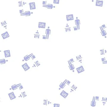 Pupil answer glyph seamless pattern Stock Illustration