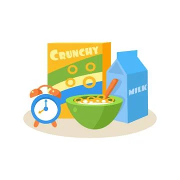 Pupil Breakfast. Education Design Vector Illustration Stock Illustration