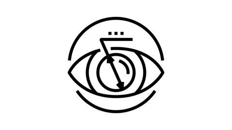 Pupil dilation optometry vision eye line icon animation Stock Footage 326123761
