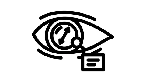 Pupil dilation optometry vision eye line icon animation Stock Footage 326748611