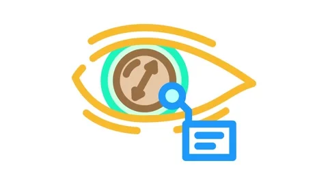 Pupil dilation optometry vision eye color icon animation 스톡 동영상 327256884