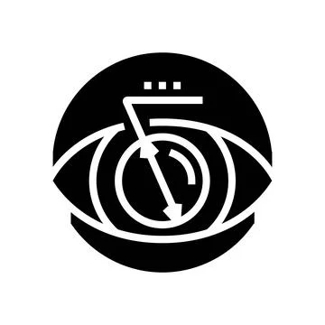 Pupil dilation optometry vision eye glyph icon vector illustration イラスト素材