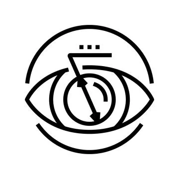 Pupil dilation optometry vision eye line icon vector illustration Stock Illustration