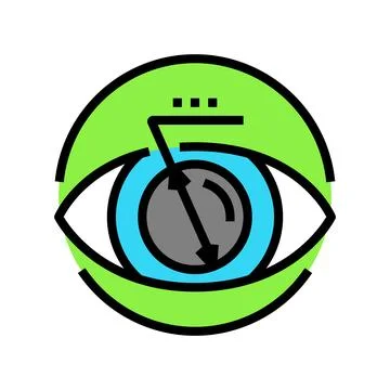 Pupil dilation optometry vision eye color icon vector illustration イラスト素材