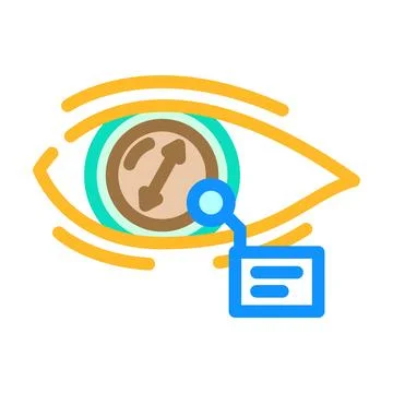 Pupil dilation optometry vision eye color icon vector illustration Stockillustratie