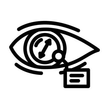 Pupil dilation optometry vision eye line icon vector illustration Stock Illustration