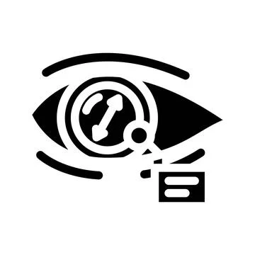 Pupil dilation optometry vision eye glyph icon vector illustration イラスト素材