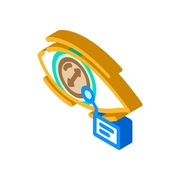 Pupil dilation optometry vision eye isometric icon vector illustration Stock Illustration