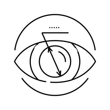 Pupil dilation optometry vision eye line icon vector illustration Stock Illustration