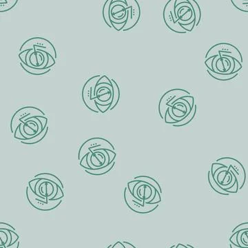 Pupil dilation optometry vision eye line seamless pattern Stock Illustration