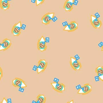 Pupil dilation optometry vision eye vector seamless pattern Stock Illustration