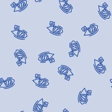 Pupil dilation optometry vision eye line vector seamless pattern Illustrazione stock