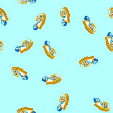 Pupil dilation optometry vision eye isometric icon seamless pattern Stock Illustration