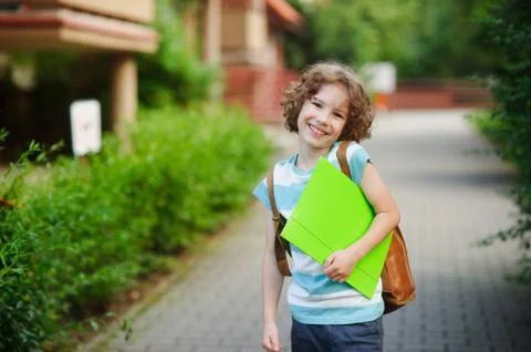 Pupil of elementary school. Stock Photos