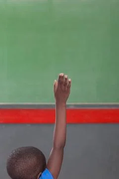 The pupil hand up Foto stock