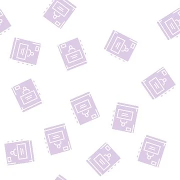 Pupil notebook glyph seamless pattern Illustrazione stock