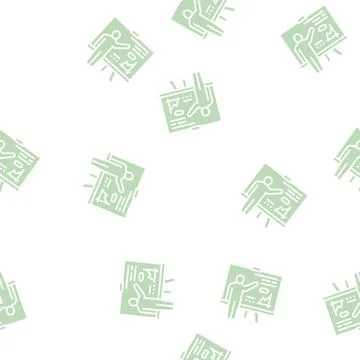 Pupil presentation glyph seamless pattern Illustrazione stock