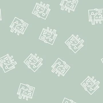 Pupil presentation line seamless pattern Stockillustratie
