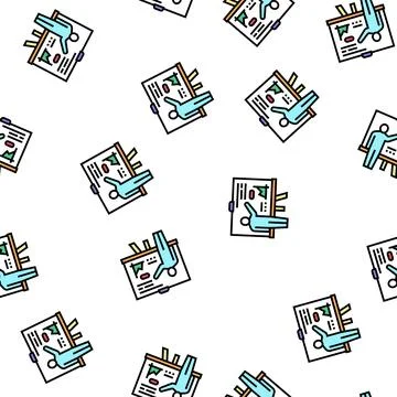 Pupil presentation vector seamless pattern Illustrazione stock